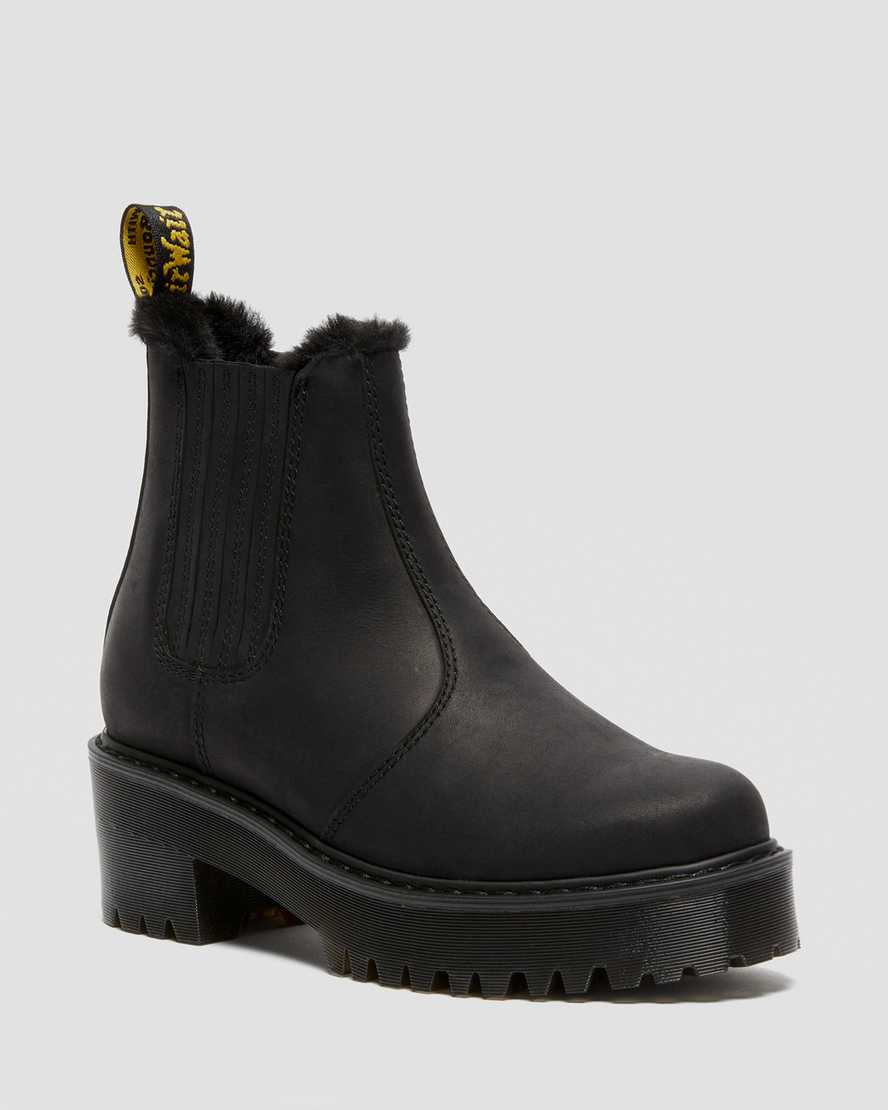 Dr. Martens Rometty Faux Fur Deri Kadın Chelsea Bot - Bot Siyah |WUCTN6813|